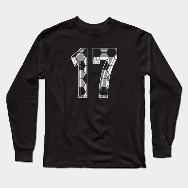 Soccer Number 17 Soccer Jersey #17 Soccer Mom Player Fan Long Sleeve T-Shirt by TeeCreations